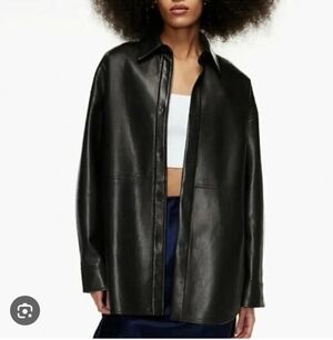 Aritzia Dark Leather Jacket